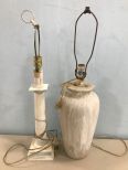 Vase Painted Table Lamp, and Tole lamp