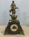 Antique French Marble Figural Mantle Clock