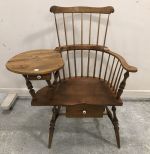 Primitive Comb Back Windsor Writing Desk Chair