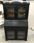 Primitive Plantation Style Drop Secretary Bookcase