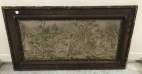 Antique Framed Needle Point of Children Playing