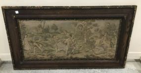 Antique Framed Needle Point of Children Playing