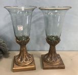 Pair of Modern Gold Gilt Candle Holders