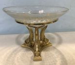 Brass Decor Glass Centerpiece