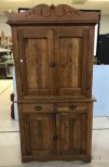 Vintage Oak Two Piece Cabinet