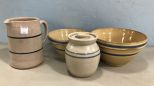 Four Blue Label Stoneware Pottery