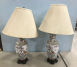 Pair of Oriental Porcelain Vase Table Lamps