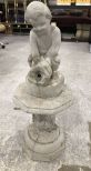 Concrete Water Fountain Child Statue and Concrete Pedestal
