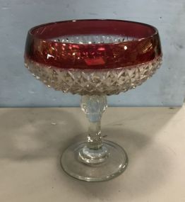 Indiana Diamond Pattern Glass Compote Wedding Bowl