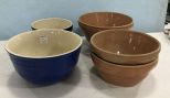 Five Stoneware Pottery Bowls