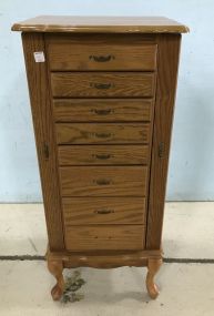 Oak Queen Anne Jewelry Cabinet