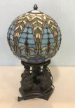 Elephant Base Globe Slag Glass Lamp