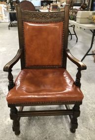 Vintage Oak Arm Hall Chair