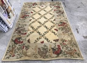 Machine Made Floral Area Rug