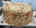 Vintage Round Vinyl Ottoman