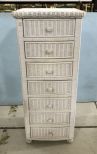 White Wicker Lingerie Chest of Drawers