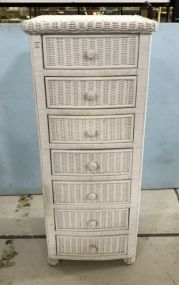 White Wicker Lingerie Chest of Drawers