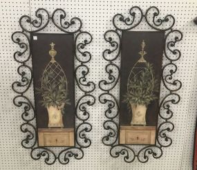 Pair of Decorative Metal Wall Panel Art