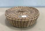 Hand Woven Straw Covered Basket