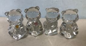 Four Fenton Glass Bear Figures