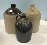 Three Stoneware Crock Jugs