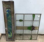 Two Leaded Stained Glass Panels