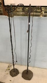 Pair of Antique Metal Floor Lamps