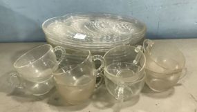 Pressed Glass Luncheon Plates and Cups