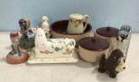 Stoneware Pottery, Cow Butter Dish, Salt Pepper, Cookie Presses