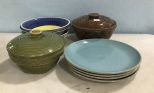 Pottery Bowls and Covered Dishes
