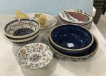 Assorted Ceramic Pottery Plates and Bowls