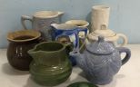 Group of Stoneware Pottery and Porcelain Pitchers