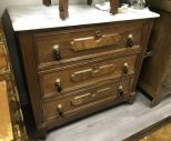 Antique Walnut Marble Top Chest