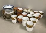 Porcelain Demi Tasse Saucers and Cups