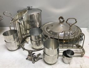 Silver Plate Cups and Dish