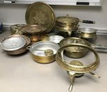 Collection of Copper and Brass Serving Pieces