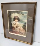 Girl and Dog Print Signed by Elizabeth Gullard