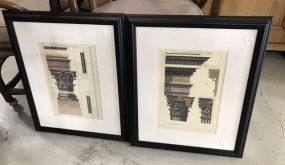 Two Rome Column Architecture Prints