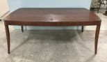 Modern Burl Finish Illuminated Wood Dinning Table