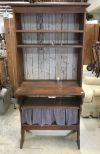 Primitive Style Wall Desk and Bookcase