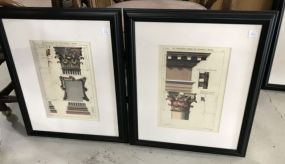 Two Rome Column Architecture Prints