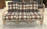 Painted Bamboo Style Three Cushion Sofa