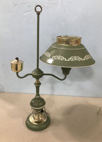 Vintage Green Tole Desk Lamp