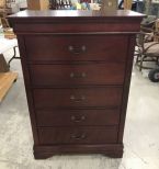 Modern Cherry Five Drawer Chest