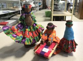 Set of 3 Tarahumara Hand Carved Dolls