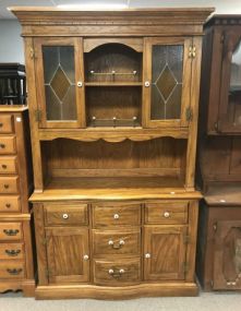 Vintage Oak Hutch Cabinet