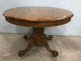 Vintage Ball-n-Claw Oak Round Dining Table