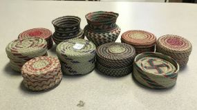 Set of 10 Pine Needle Tarahumara Baskets