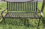 Black Painted Metal Outdoor Bench