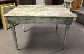 Early Primitive Square Top Kitchen Table
